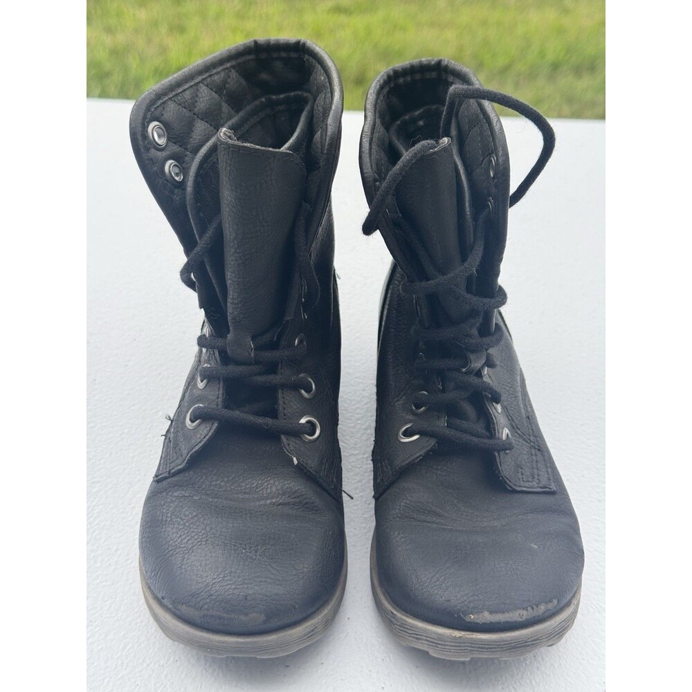 Rock & Candy Giggle Girls Black Combat Boots Youth 12.5M Lace Up Ankle